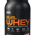 Rivalus Rivalwhey – Strawberry Creme 2lb - 100% Whey Protein, Whey Protein Isolate Primary Source, Clean Nutritional Profile, BCAAs, No Banned Substances, Made in USA