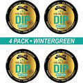 TeaZa Energy Healthy Dip Wintergreen Herbal Energy Pouches 4 Pack