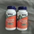 2 x NOW Chromium Picolinate 200 mcg Insulin Co Factor 100 Veg Capsules Exp3-26