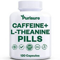 Purisure Caffeine Theanine Capsules, 100mg Caffeine + 200mg L-Theanine, 120 Days