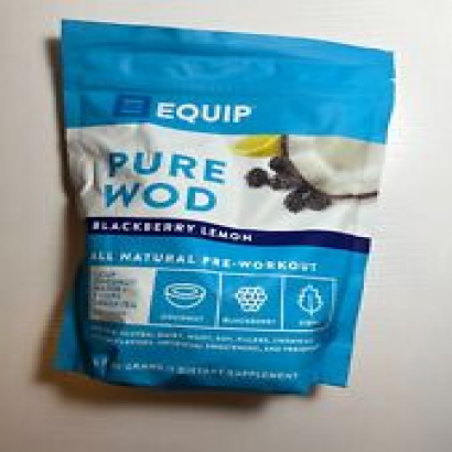 EQUIP PURE WOD All Natural Pre-Workout Powder, Blackberry Lemon 1 LB BB 10/25