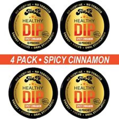 TeaZa Energy Healthy Dip Spicy Cinnamon Herbal Energy Pouches 4 Pack