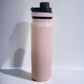 Matte Double Wall Stainless Steel Insulated Bottle with Spout Lid and Pink