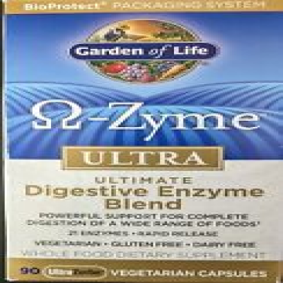 Garden of Life Ω-Zyme Ultra Digestive Enzyme Blend 90  Capsules Exp 10/24
