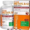 Bronson Methyl B12 5000 mcg Vitamin Methylcobalamin 60 Count (Pack of 1)