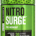 Jacked Factory NITROSURGE Pre Workout Supplement - Endless Energy, Instant Strength Gains, Clear Focus, Intense Pumps - NO Booster & Powerful Preworkout Energy Powder - 30 Servings, Arctic White
