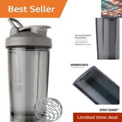 Odor-Resistant Protein Shaker with Secure Flip Cap and Embossed Markings