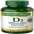 Nature's Bounty Vitamin D3 125 mcg, 400 Softgels