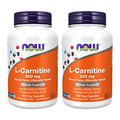 2 x NOW L Carnitine 500mg Purest Form Amino Acid Fitness Support 180 Veg Caps