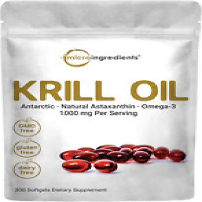 Antarctic Krill Oil Supplement, 1000Mg per Serving, 300 Soft-Gels, Rich in Omega
