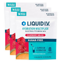 Liquid I.V.® Hydration Multiplier® Sugar-Free - Raspberry Melon - Hydration Powder Packets | Electrolyte Powder Drink Mix | Convenient Single-Serving Sticks | Non-GMO | 3 Pack (42 Servings)