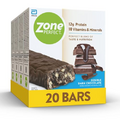 ZonePerfect Protein Bars, 13g Protein, 16 Vitamins & Minerals, Protein Snack, Double Dark Chocolate, 20 Bars