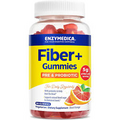 Enzymedica Fiber+Gummies Pre&amp;Probiotic 4 Regularity,Blood Orange,90Gummies