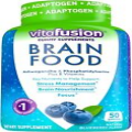 Vitafusion Brain Food Gummy  Supplement, Blueberry, 50 Ct Stress & Brain, Focus