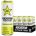 Rockstar Focus Zero Sugar Energy Drink, Honeydew Melon Flavor, Lion’s Mane