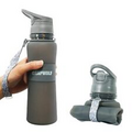Collapsible Water Bottle,Reusable Leakproof Silicone Foldable Water GREY