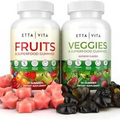 (120 Chews) Superfood Fruits and Veggies Gummies (9 Superfruits & 30 Veggies)USA