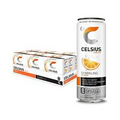 CELSIUS Sparkling Orange Fitness Drink, Zero Sugar, Slim Can 4-Packs, 12 Fl O...