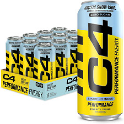 C4 Carbonated Zero Sugar Energy Pre Workout Drink + Beta Alanine, (NEW) Sparklin