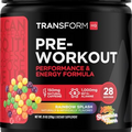 TransformHQ Pre-Workout 28 Servings (Moxie Rainbow Splash) - Performance and Energy Formula - Gluten Free, Non-GMO