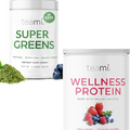 Teami Plant-Based Protein & Greens Combo for Energy, Digestion - Triple Berry & Superfood Powder Bundle, Protein and Greens Combo