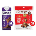 Quest Chocolate Protein Shake & Mini Peanut Butter Cups Mix-In Bundle, Protein Snack