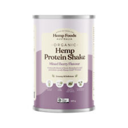 Hemp Foods Australia Organic Hemp Seeds Protein Shake Mixed Berry 420g