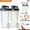 Clear Finish Protein Shaker Cup - 28 oz Shaker Bottle Set for Smooth Nutrition