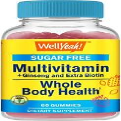 Multivitamin Sugar Free Gummies with Ginseng, Vegetarian, Vegan (60-ct)