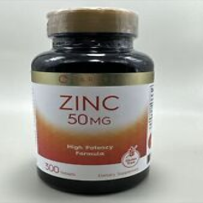 Carlyle Zinc 50 mg High Potency 300 Tablets EXP 01/24 Gluten Free Supplement