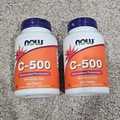 2x NOW Foods C-500 Antioxidant Protection with Rose Hips 500 Tablets Exp 11/2024