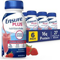 (6 Pack) Ensure PLUS Strawberry Nutrition Protein Shake, Meal Replacement, 8 Oz