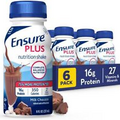 (6 Pack) Ensure PLUS Milk Chocolate Nutrition Shake, Meal Replacement, 8 Fl Oz