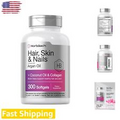Advanced Hair, Skin, and Nails Supplement - Biotin Collagen - 300 Softgels