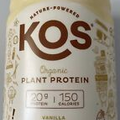 KOS Organic Plant Based Protein Powder Delicious Vanilla Protein 10/24 13.05oz