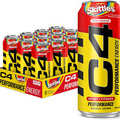 C4 Energy Drink, Skittles, Carbonated Sugar Free Pre Workout Performance Drink w