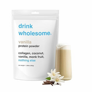 drink wholesome Vanilla Collagen Protein Powder | for Sensitive Stomachs | Gut Friendly | 1.2lb | 28 Servings