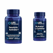 Life Extension Senolytic Activator with Quercetin & Fisetin - 36 Vegetarian Capsules Bundle with N-Acetyl-L-Cysteine Immune & Respiratory Support - 60 Capsules