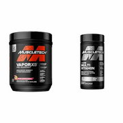 MuscleTech Pre Workout Powder Vapor X5 for Men & Women Miami Spring Break with Platinum Multivitamin for Immune Support Vitamins A C D E B6 B12 Daily Supplements for Men (30 + 90 Servings)