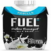 FUEL10K 330ml Vanilla Breakfast Milk Drink - Pack of 8 - High Protein Milkshake