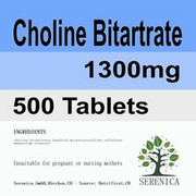 HIGH STRENGTH CHOLINE 1300mg cognitive Natural Support x 500 Tablets