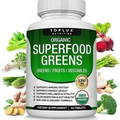 Organic Super Greens Tablets Superfood Fruit Veggie Supplement 60 ct.