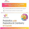vH essentials Probiotics with Prebiotics and Cranberry Feminine Health Supplemen
