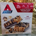 Atkins Meal Chocolate Chip Granola Bar 5 Bars 1 7 oz 48 g Each Atkins Diet, No