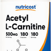 Nutricost Acetyl L-Carnitine 500mg, 180 Capsules, Non-GMO and Gluten Free