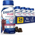 (24 Pack) Ensure PLUS Dark Chocolate Nutrition Shake, Meal Replacement, 8 Fl Oz
