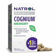 Natrol Cognium Memory Silk Protein Hydrolysate 100mg, Dietary Supplement for Brain Health Support, 60 Tablets, 30 Day Supply