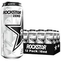 (12 Pack) Rockstar Pure Zero Energy Drink with Taurine, Silver Ice, 16 Ounce