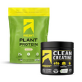 Ascent Plant Protein Powder, Vanilla 2 lb & Creatine Monohydrate Powder, Unflavored 45 Servings