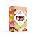 REQ 100% Natural Vegan Plant Protein Powder, Multi Flavour Pack (Chocolate, Strawberry, Vanilla and Coffee Caramel)